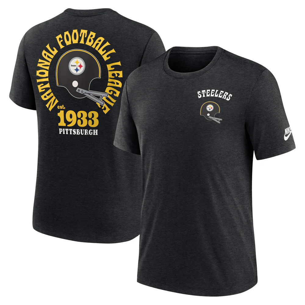 NFL Pittsburgh Steelers Nike 2-Hit Tri-Blend T-Shirt - Black