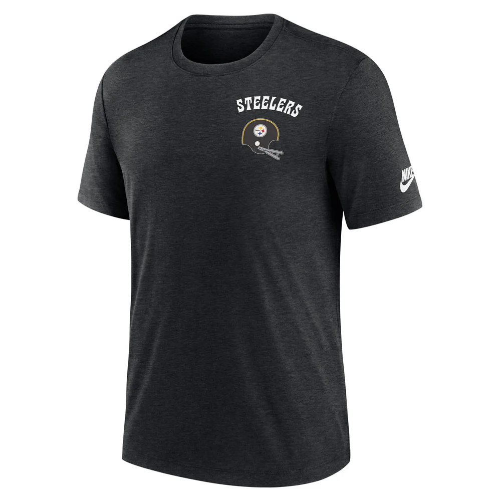 NFL Pittsburgh Steelers Nike 2-Hit Tri-Blend T-Shirt - Black - Image 2