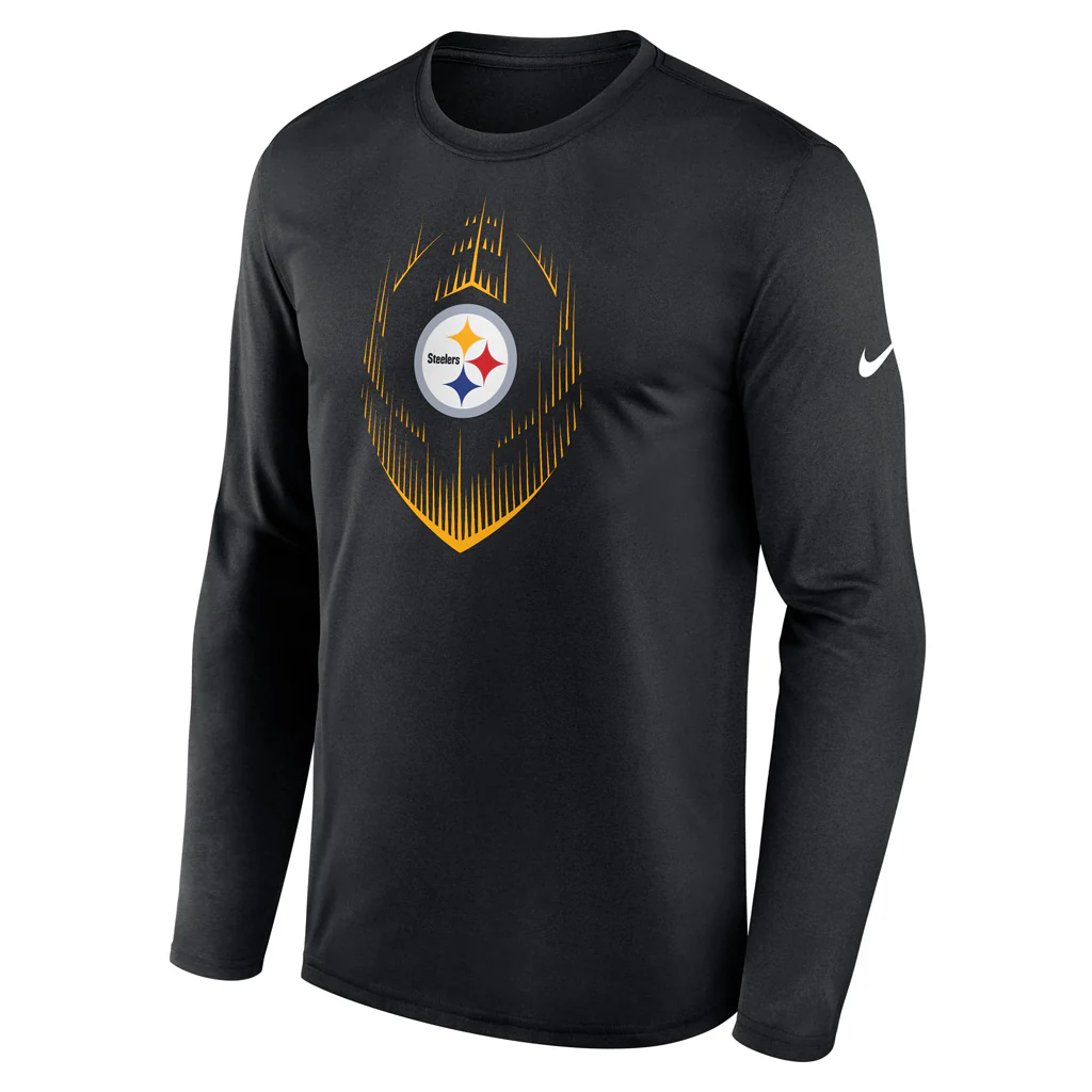 NFL Pittsburgh Steelers Nike 2024 Icon Legend Long Sleeve T-Shirt - Black - Image 2