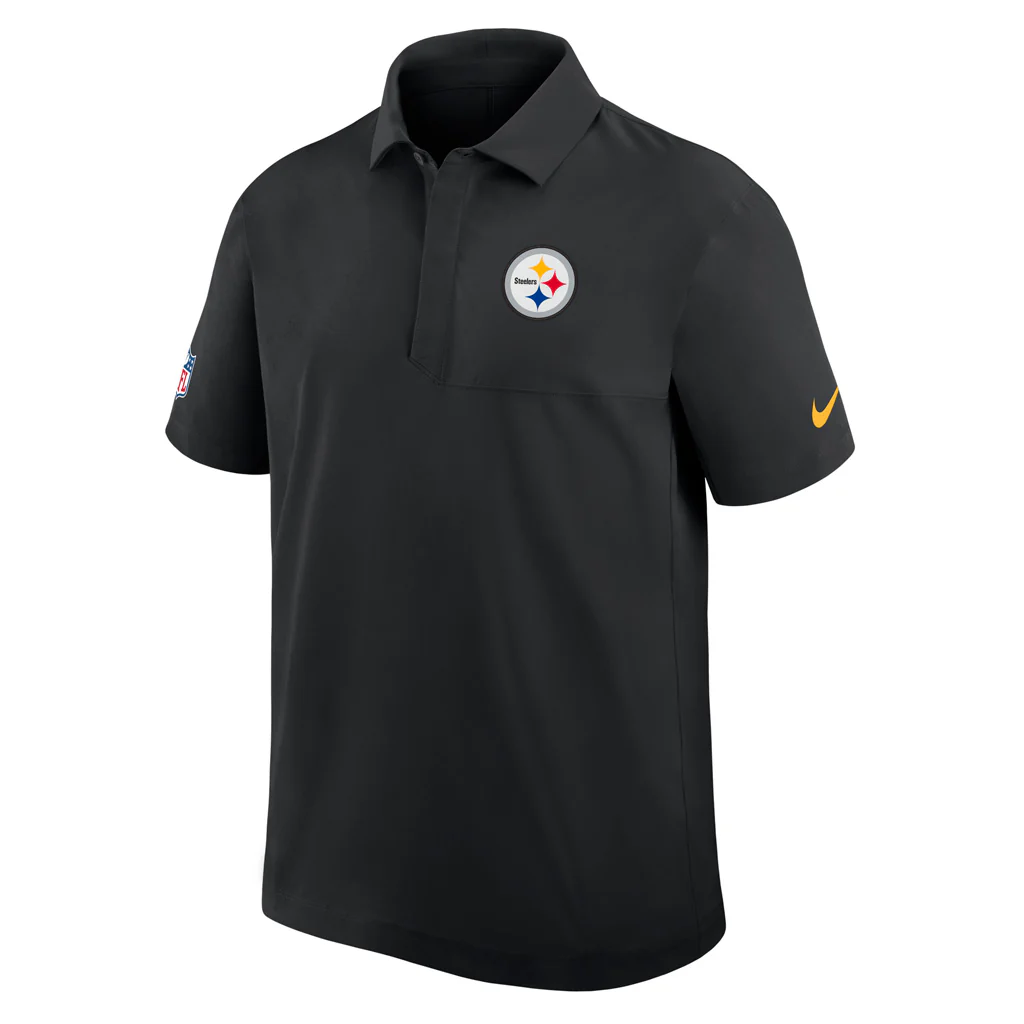 NFL Pittsburgh Steelers Nike 2025 Dri-Fit Sideline Woven Polo - Black - Image 2