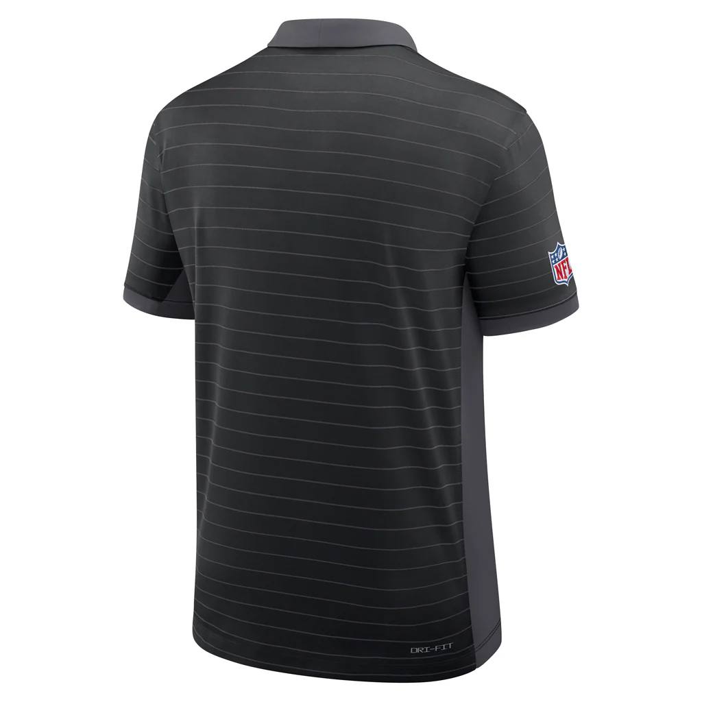 NFL Pittsburgh Steelers Nike 2025 Dri-Fit Striped Polo - Black - Image 3