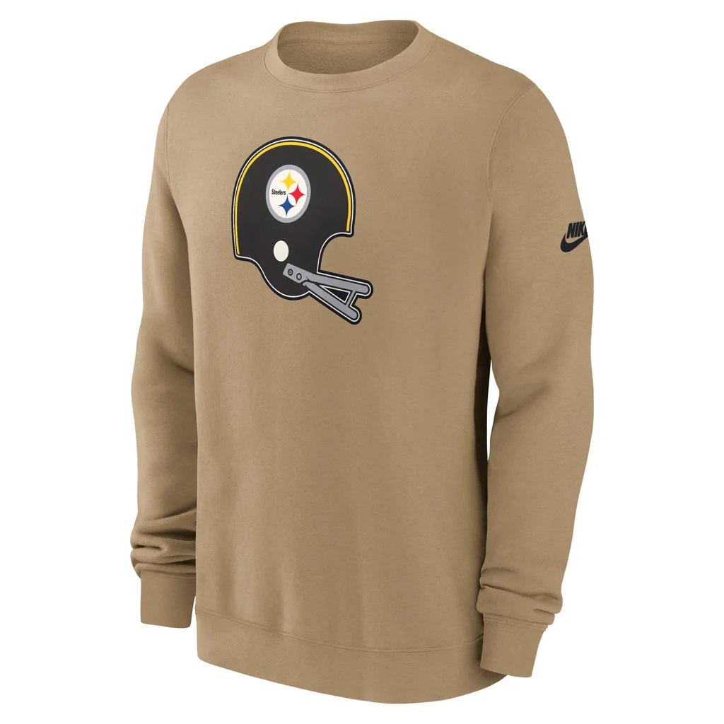 NFL Pittsburgh Steelers Nike 2025 Rewind Club Pullover Crew Sweatshirt - Brown - Image 2