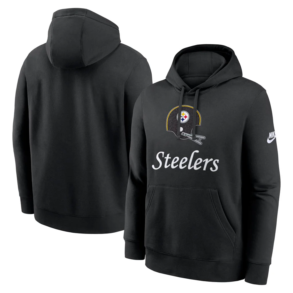 NFL Pittsburgh Steelers Nike 2025 Rewind Club Pullover Hoodie - Black