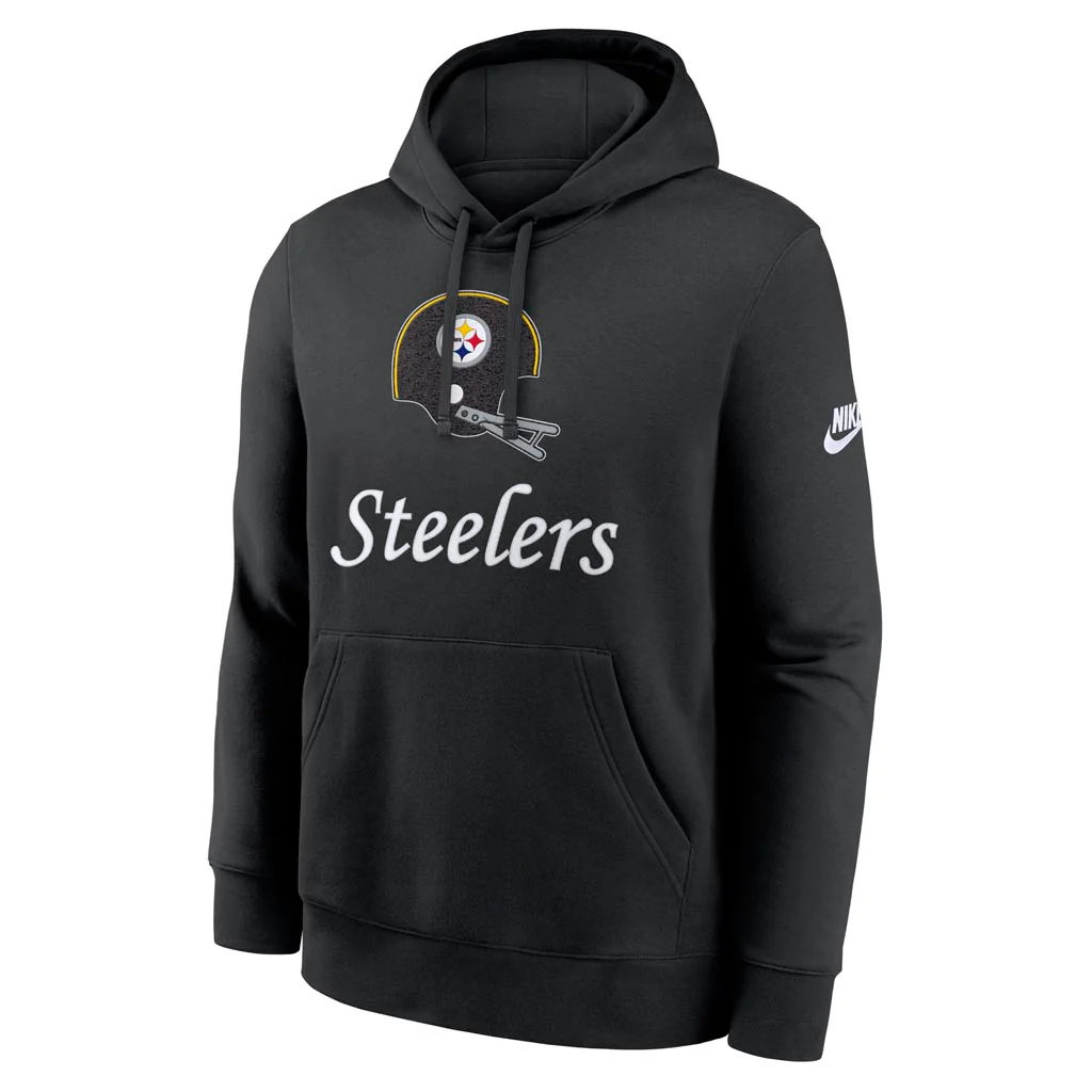 NFL Pittsburgh Steelers Nike 2025 Rewind Club Pullover Hoodie - Black - Image 2