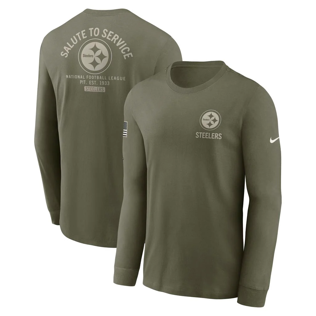 NFL Pittsburgh Steelers Nike 2025 Salute to Service Long Sleeve T-Shirt - Green