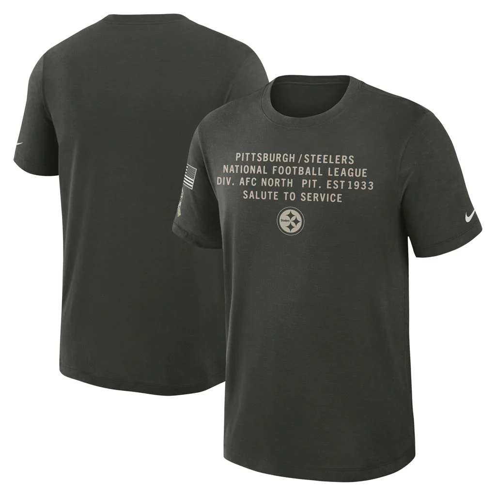 NFL Pittsburgh Steelers Nike 2025 Salute to Service Slub T-Shirt - Green
