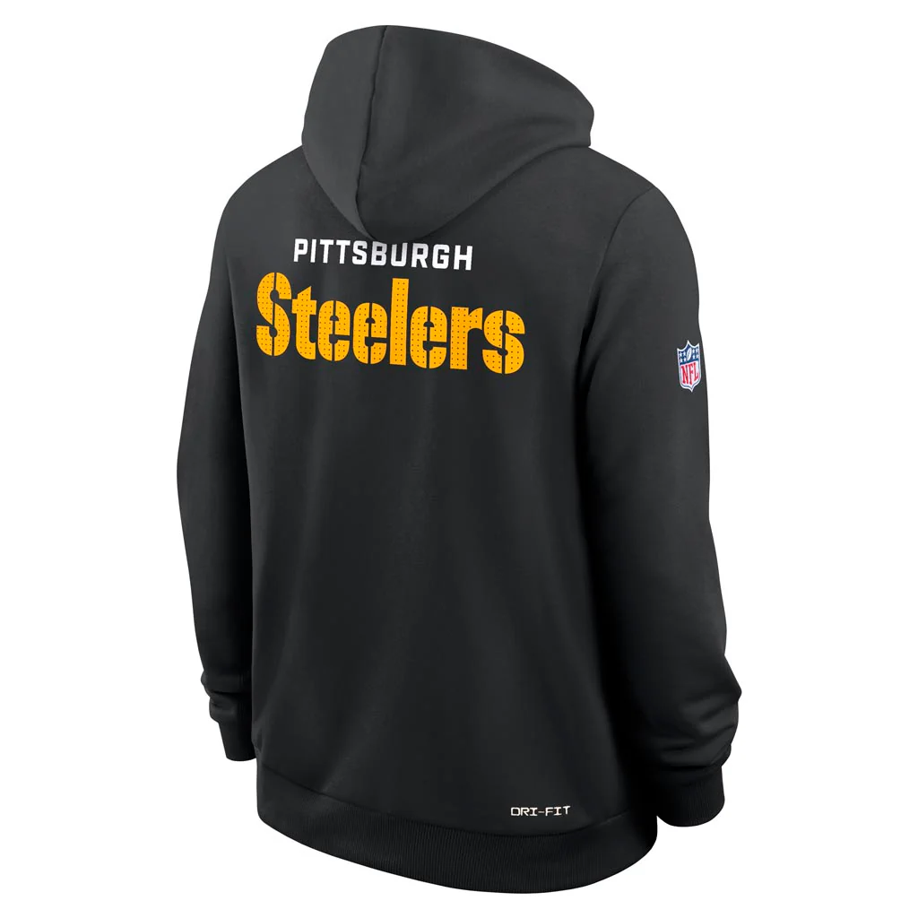 NFL Pittsburgh Steelers Nike 2025 Sideline Standard Issue Pullover Hoodie - Black - Image 3