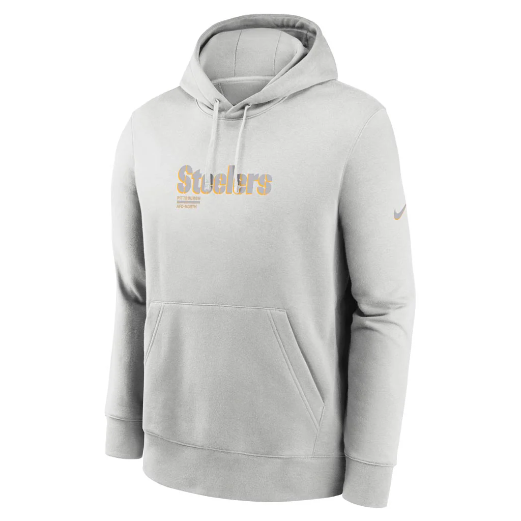 NFL Pittsburgh Steelers Nike HD Stack Club Pullover Hoodie - Gray - Image 2