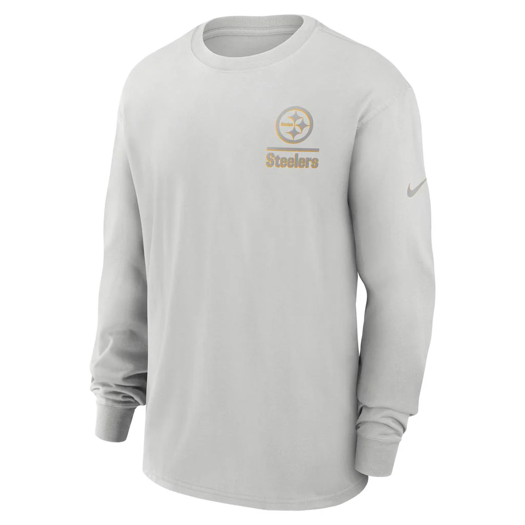 NFL Pittsburgh Steelers Nike Heavy Max90 Long Sleeve T-Shirt - Gray - Image 2
