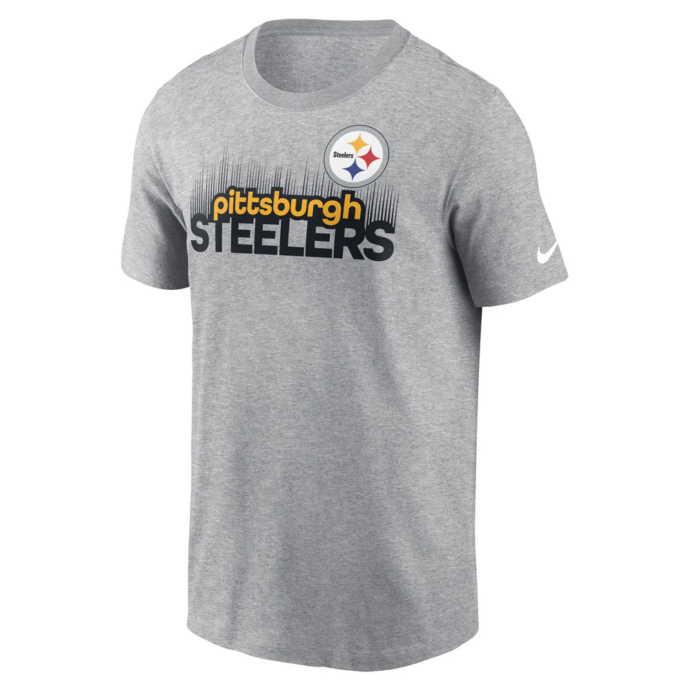 NFL Pittsburgh Steelers Nike Local Essential T-Shirt - Heather Gray - Image 2