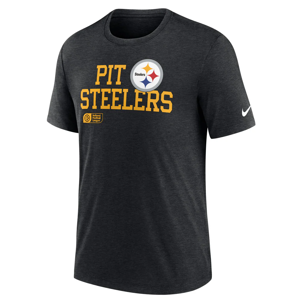 NFL Pittsburgh Steelers Nike Lock Up Tri-Blend T-Shirt - Black - Image 2
