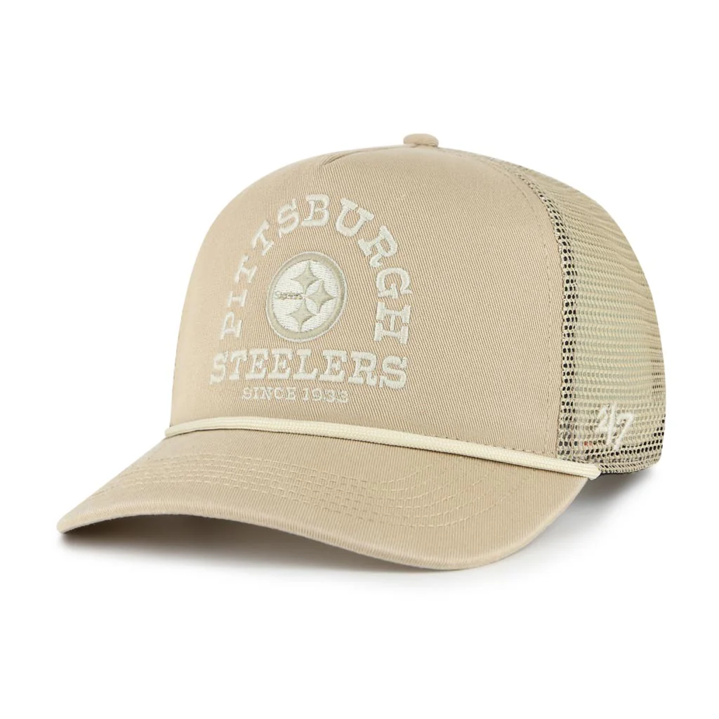 NFL Pittsburgh Steelers Nike Ranchero Mesh Hitch Snapback Trucker Hat - Khaki