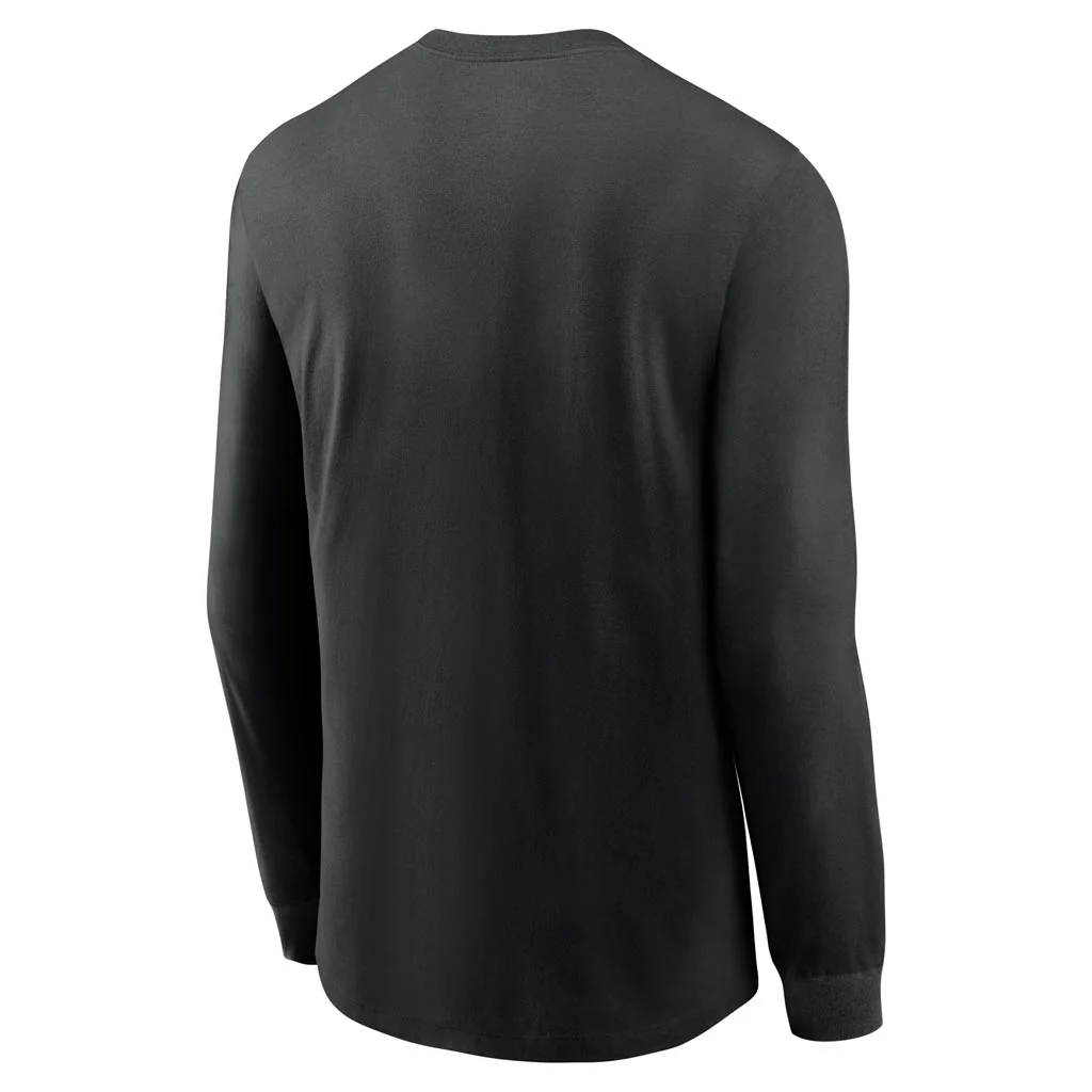 NFL Pittsburgh Steelers Nike Rewind Cotton Long Sleeve T-Shirt - Black - Image 3