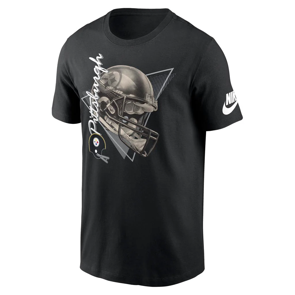 NFL Pittsburgh Steelers Nike Rewind Helmet T-Shirt - Black - Image 2