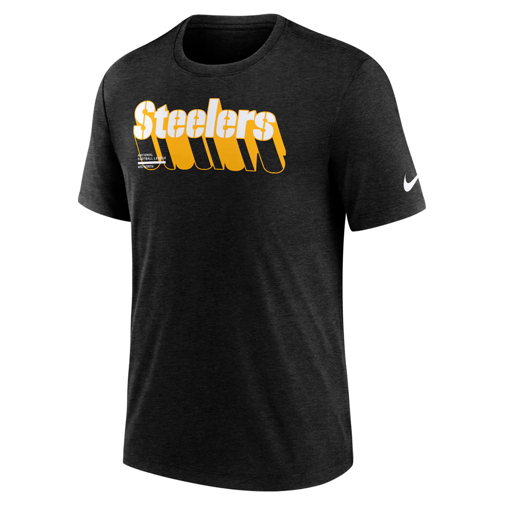 NFL Pittsburgh Steelers Nike Script Trail Triblend T-Shirt - Black - Image 2
