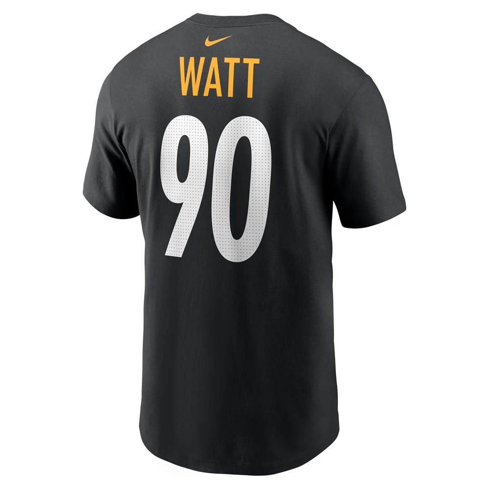 NFL Pittsburgh Steelers TJ Watt Nike Name & Number T-Shirt - Black - Image 3