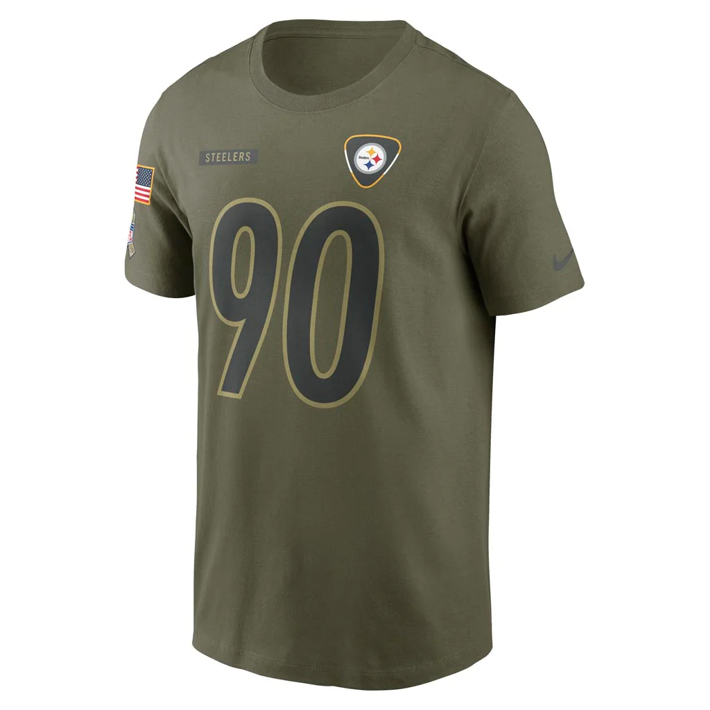 NFL Pittsburgh Steelers TJ Watt Nike 2025 Salute to Service Name & Number T-Shirt - Green - Image 2