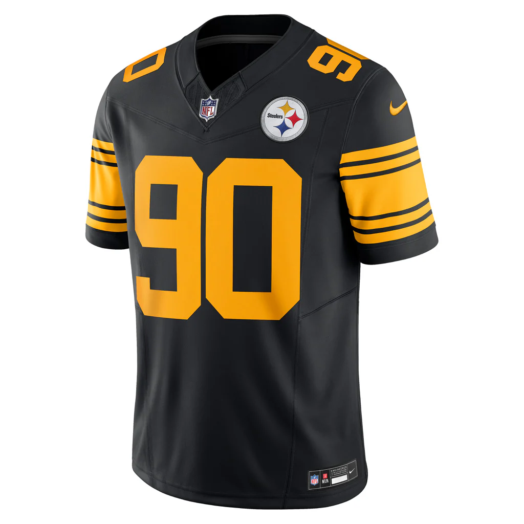 NFL Pittsburgh Steelers TJ Watt Nike Alternate Vapor F.U.S.E. Limited Jersey - Black - Image 2