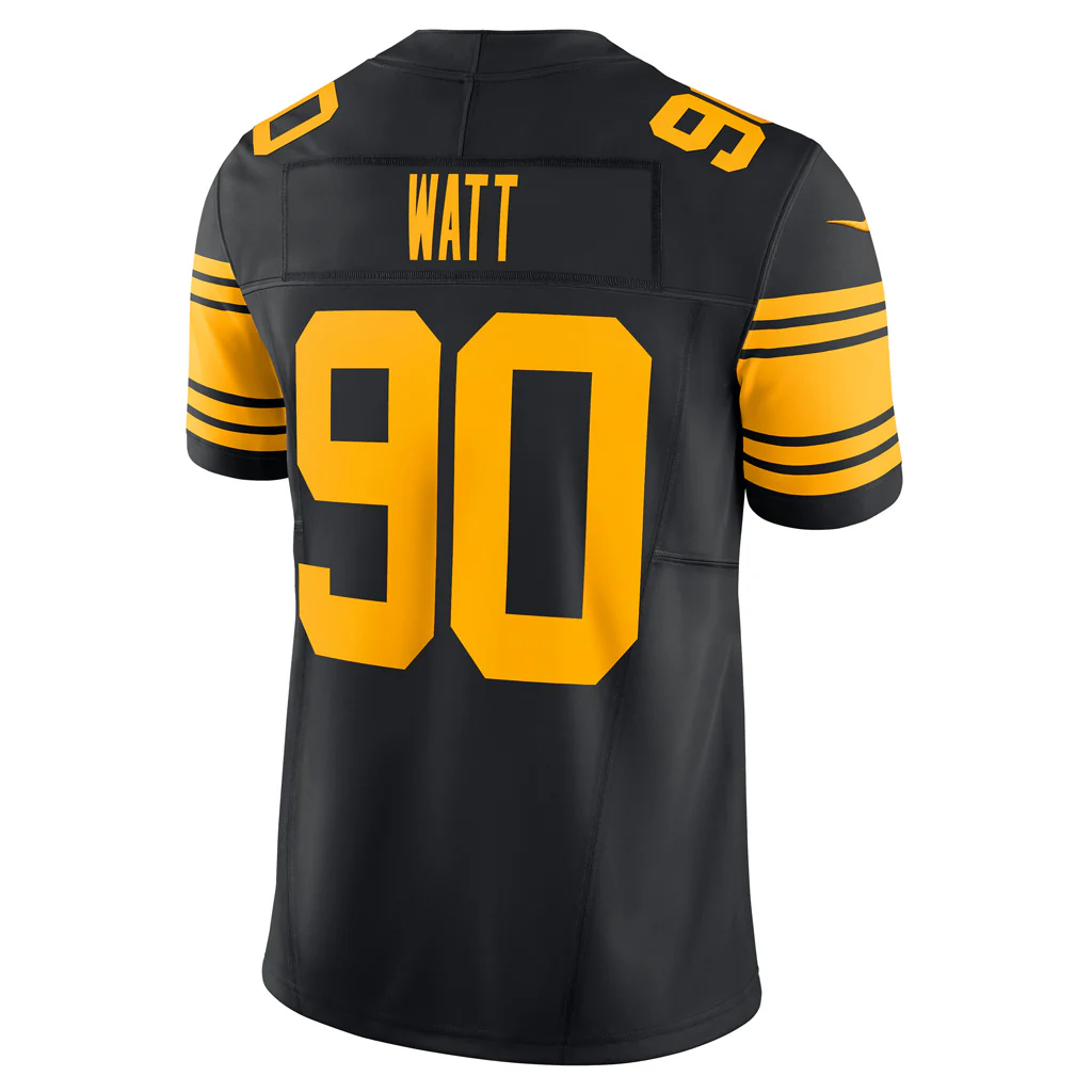 NFL Pittsburgh Steelers TJ Watt Nike Alternate Vapor F.U.S.E. Limited Jersey - Black - Image 3