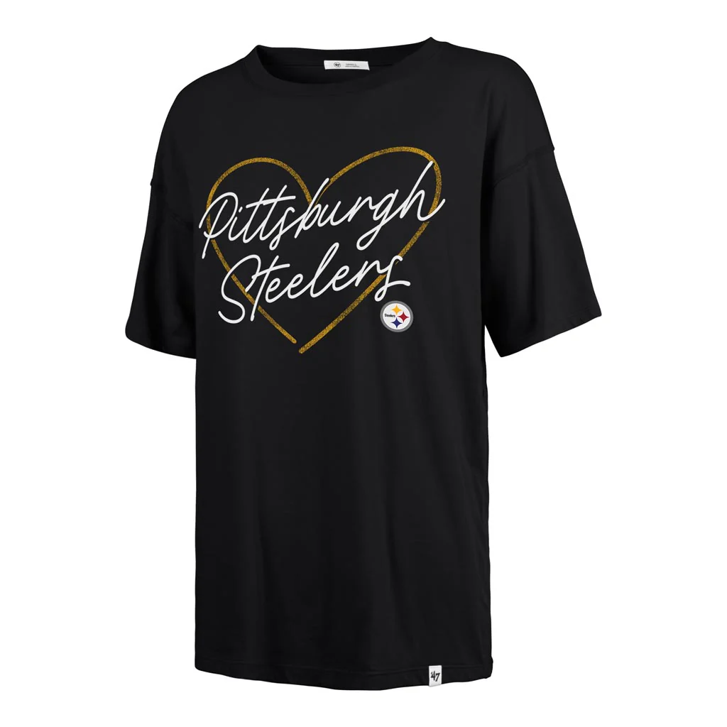 NFL Pittsburgh Steelers Women's '47 Lovestruck Sadie T-Shirt - Black - Image 2