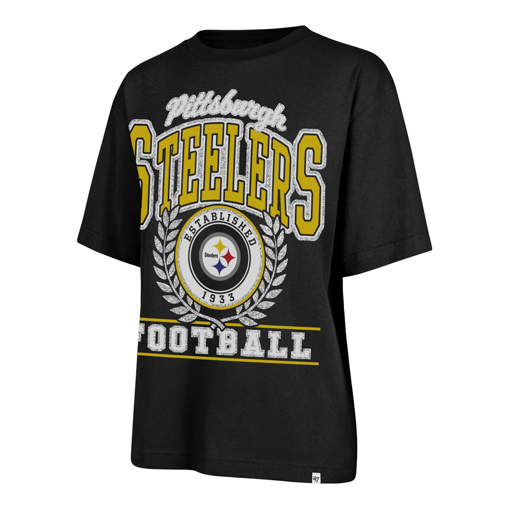 NFL Pittsburgh Steelers Women's '47 Ring True Foundation T-Shirt - Black - Image 2