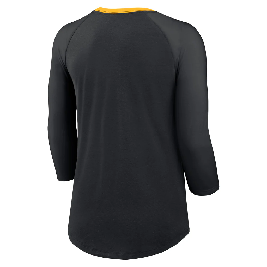 NFL Pittsburgh Steelers Women's Nike Fashion 3/4 Sleeve T-Shirt - Black - Image 3