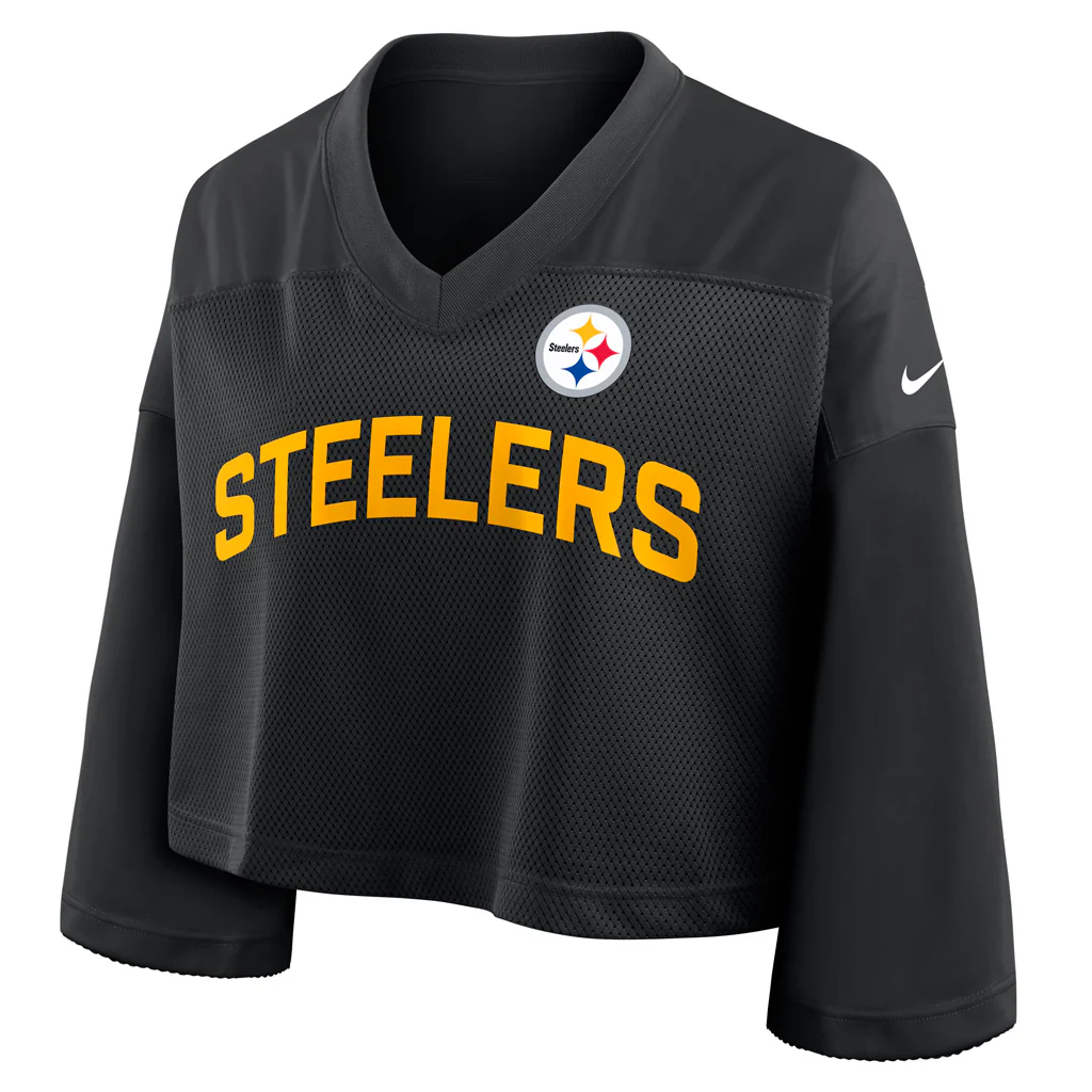 NFL Pittsburgh Steelers Women's Nike Jersey Fashion Crop Top - Black - Image 2