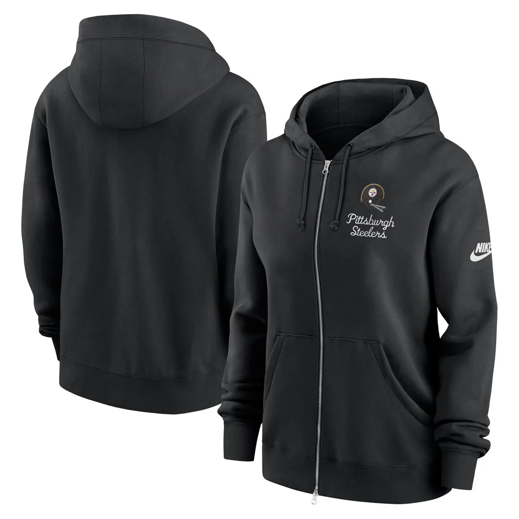 NFL Pittsburgh Steelers Women's Nike Rewind Phoenix Full-Zip Hoodie - Black