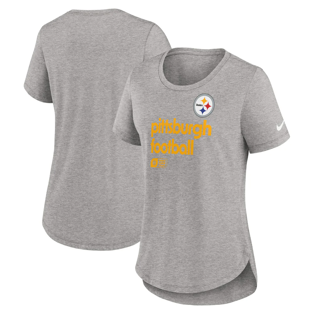 NFL Pittsburgh Steelers Women's Nike Tri-Blend Fashion T-Shirt - Heather Gray
