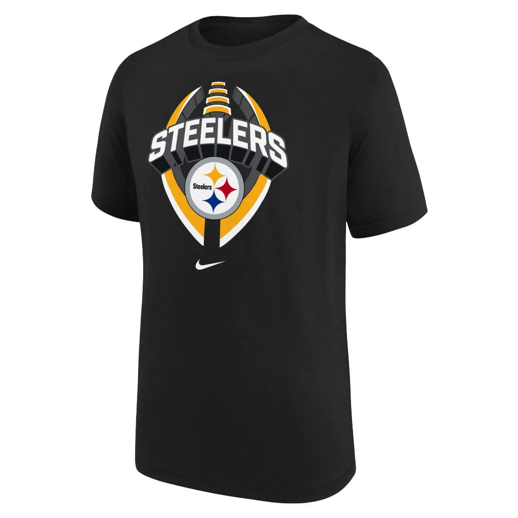 NFL Pittsburgh Steelers Youth Nike Icon T-Shirt - Black - Image 2
