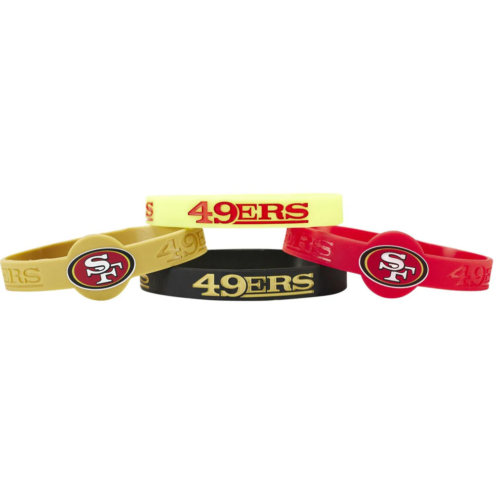NFL San Francisco 49ers Aminco 4-Pack Silicone Bracelet Bands