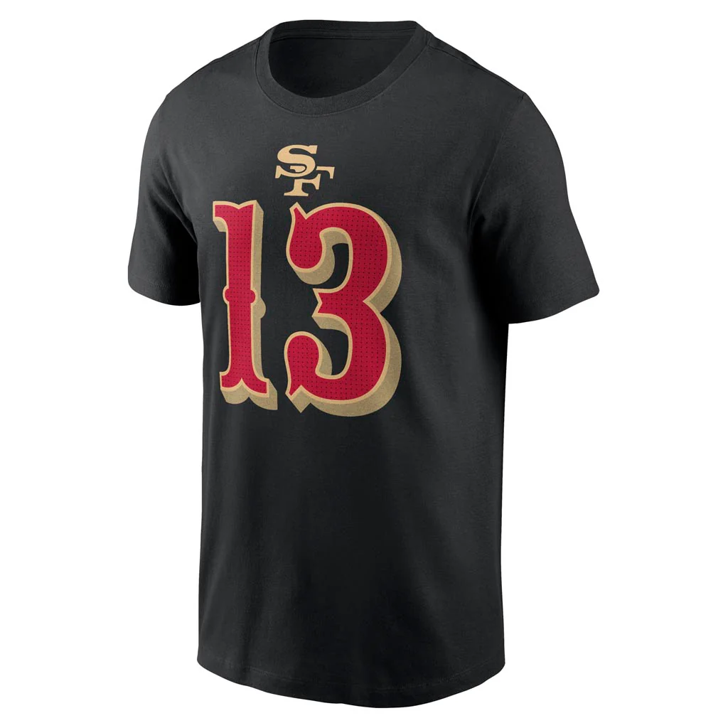 NFL San Francisco 49ers Brock Purdy Nike Rivalries Name & Number T-Shirt - Black - Image 2