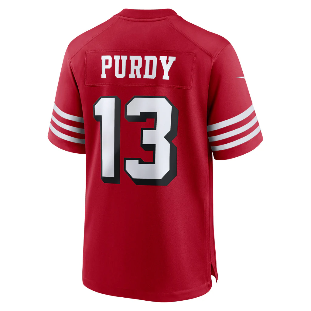 NFL San Francisco 49ers Brock Purdy Nike Alternate Game Jersey - Red - Image 3