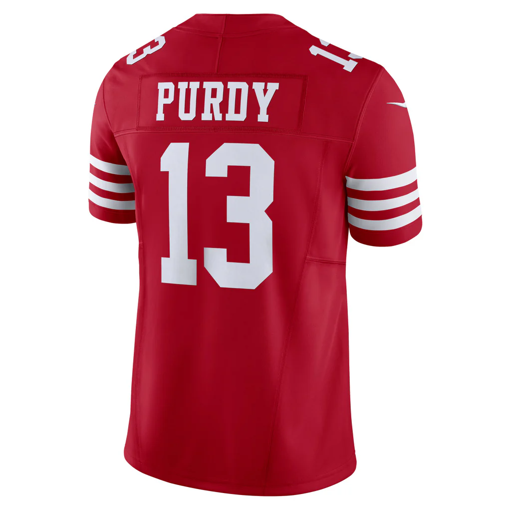 NFL San Francisco 49ers Brock Purdy Nike Home Vapor F.U.S.E Limited Jersey - Red - Image 3