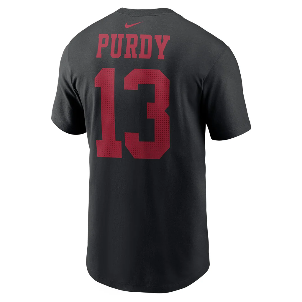 NFL San Francisco 49ers Brock Purdy Nike Name & Number T - Shirt - Black - Image 3