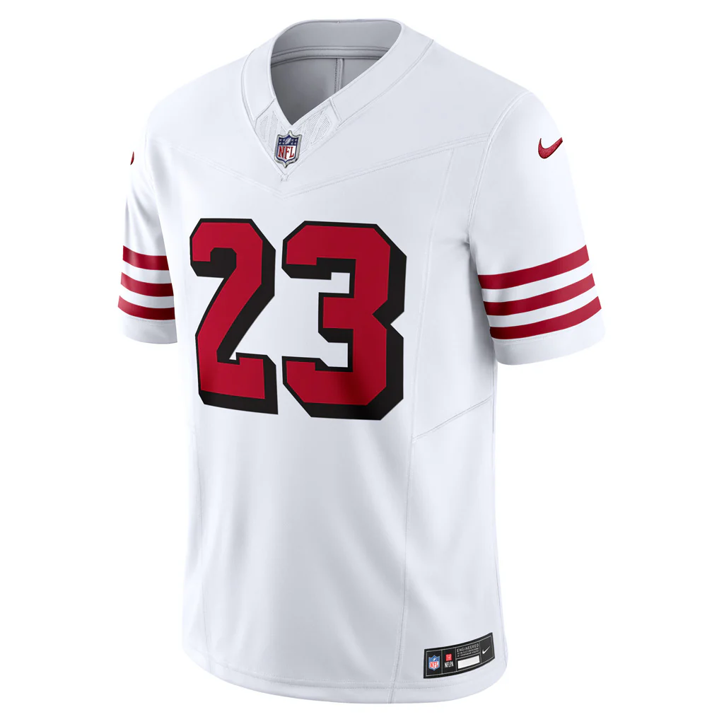 NFL San Francisco 49ers Christian McCaffrey Nike Color Rush Vapor F.U.S.E. Limited Jersey - White - Image 2