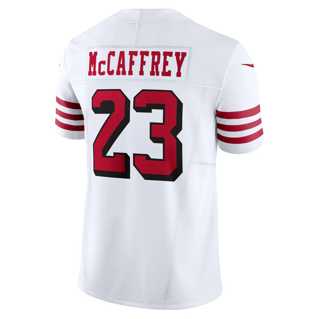 NFL San Francisco 49ers Christian McCaffrey Nike Color Rush Vapor F.U.S.E. Limited Jersey - White - Image 3
