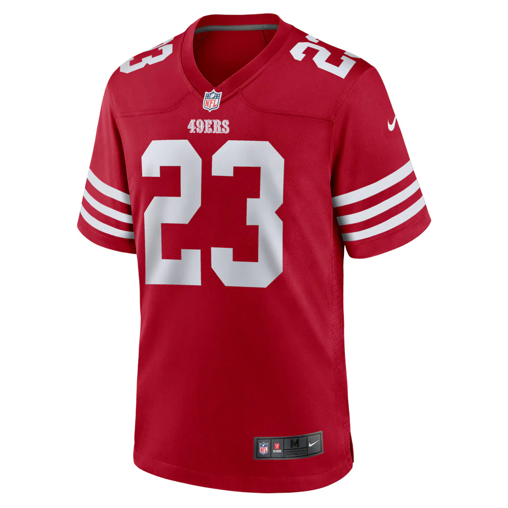NFL San Francisco 49ers Christian McCaffrey Nike Home Game Jersey - Red - Image 2
