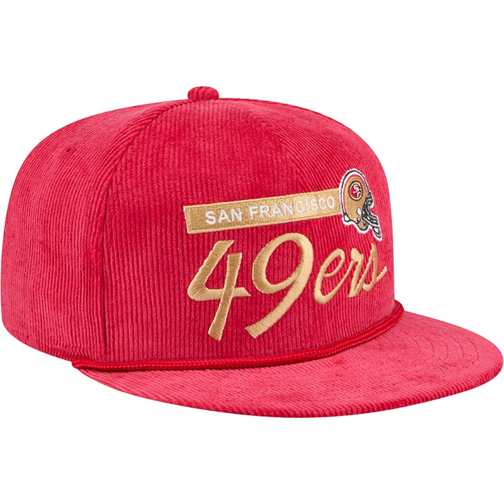 NFL San Francisco 49ers New Era Corduroy Rope 9FIFTY Snapback Hat - Red - Image 2