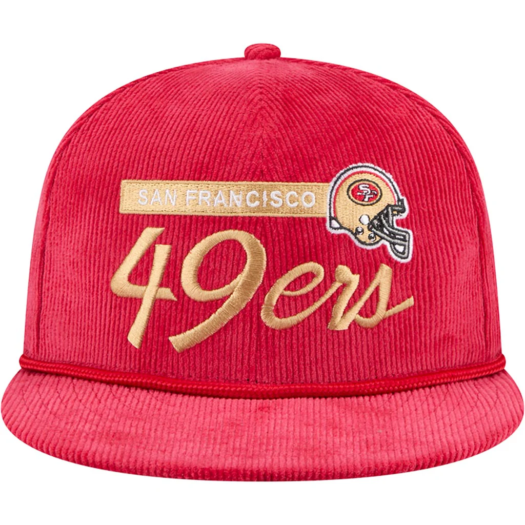 NFL San Francisco 49ers New Era Corduroy Rope 9FIFTY Snapback Hat - Red - Image 3