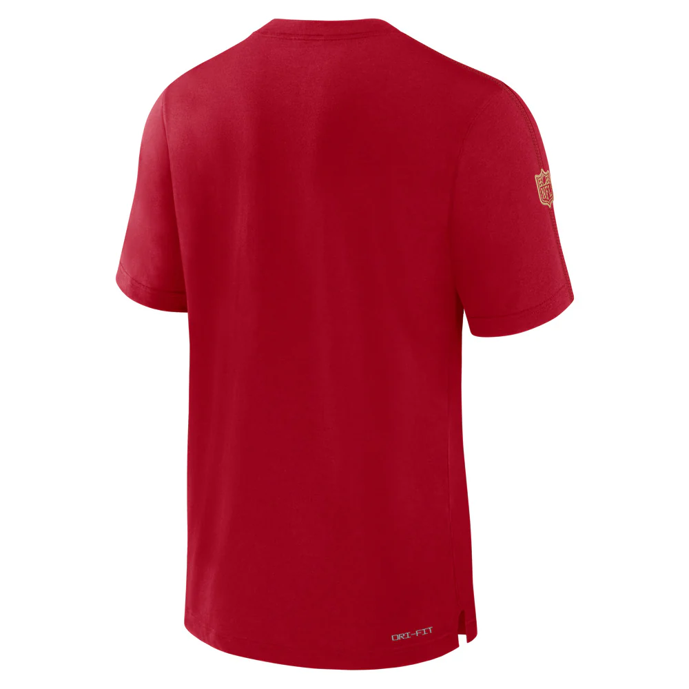 NFL San Francisco 49ers Nike Sideline Player Performance T-Shirt - Red - Image 3