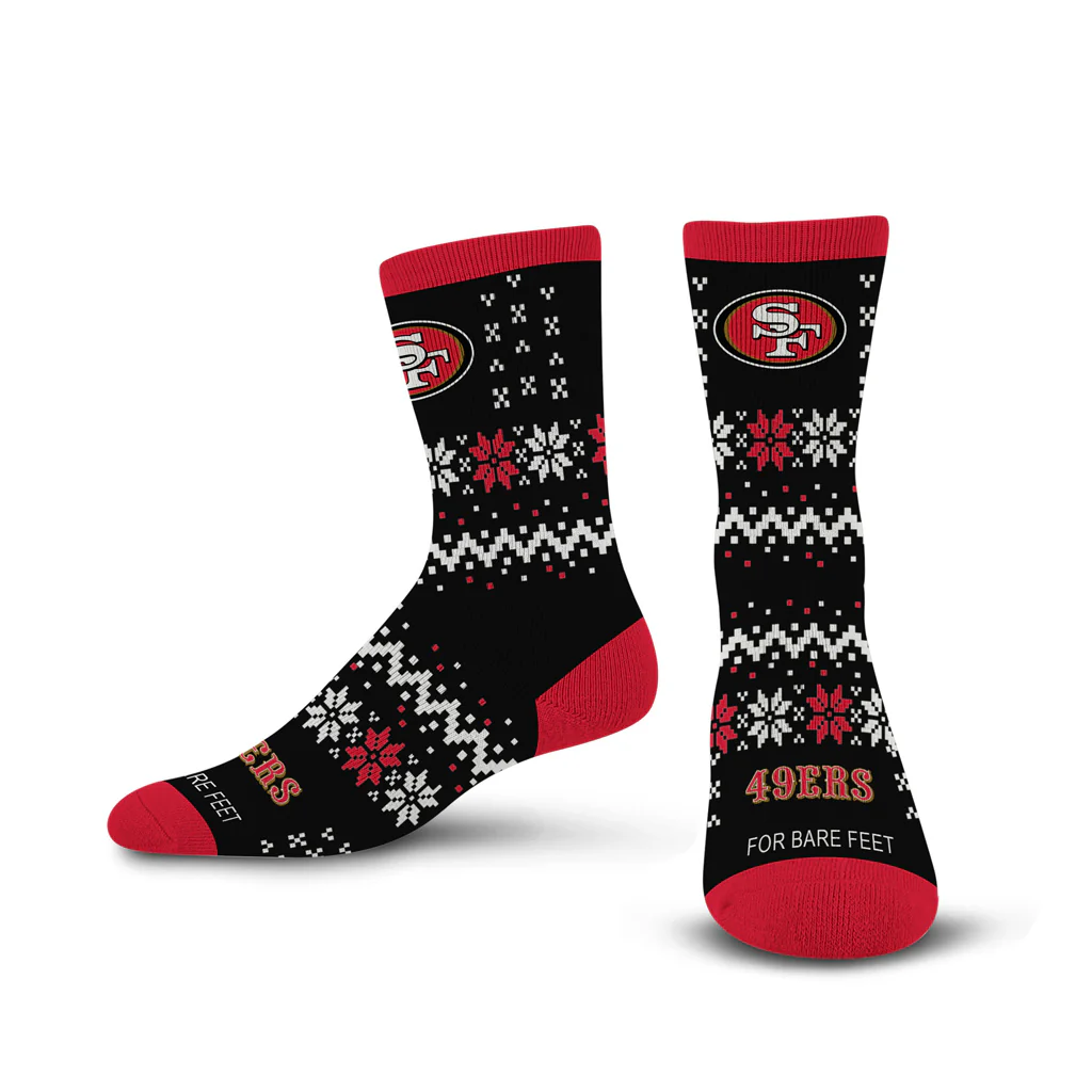 NFL San Francisco 49ers For Bare Feet Team Sweater Socks - Black