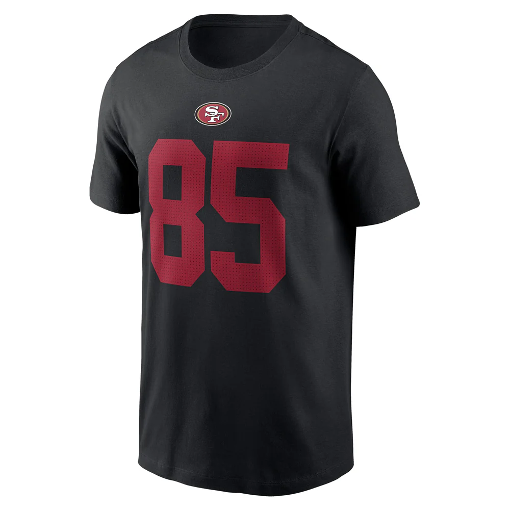 NFL San Francisco 49ers George Kittle Nike Name & Number T-Shirt - Black - Image 2