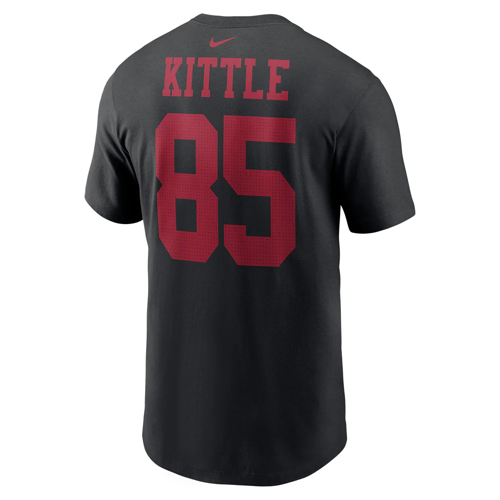NFL San Francisco 49ers George Kittle Nike Name & Number T-Shirt - Black - Image 3