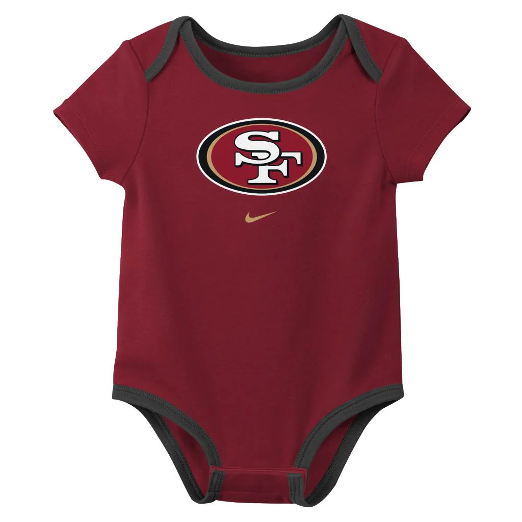 NFL San Francisco 49ers Infant Nike 2025 Creeper 3-Piece Onesie Set - Red - Image 2