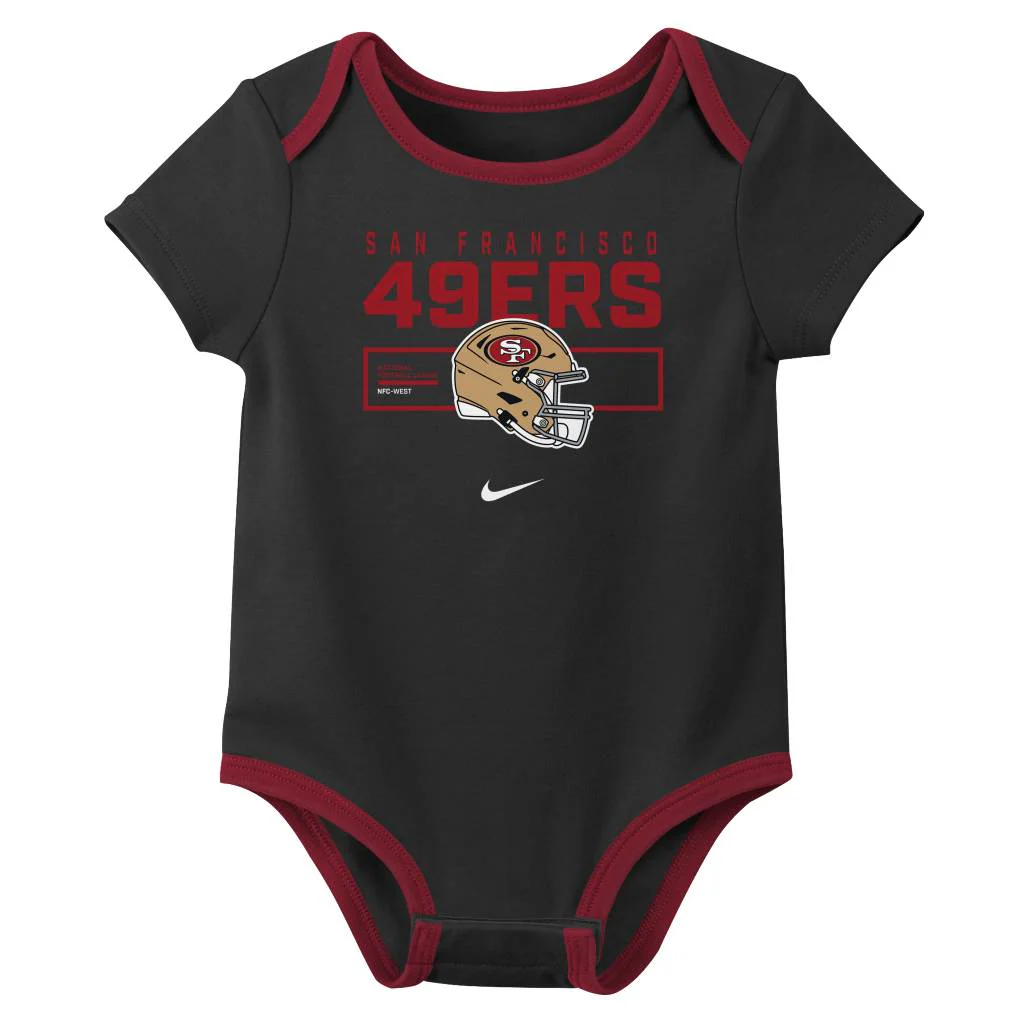 NFL San Francisco 49ers Infant Nike 2025 Creeper 3-Piece Onesie Set - Red - Image 3