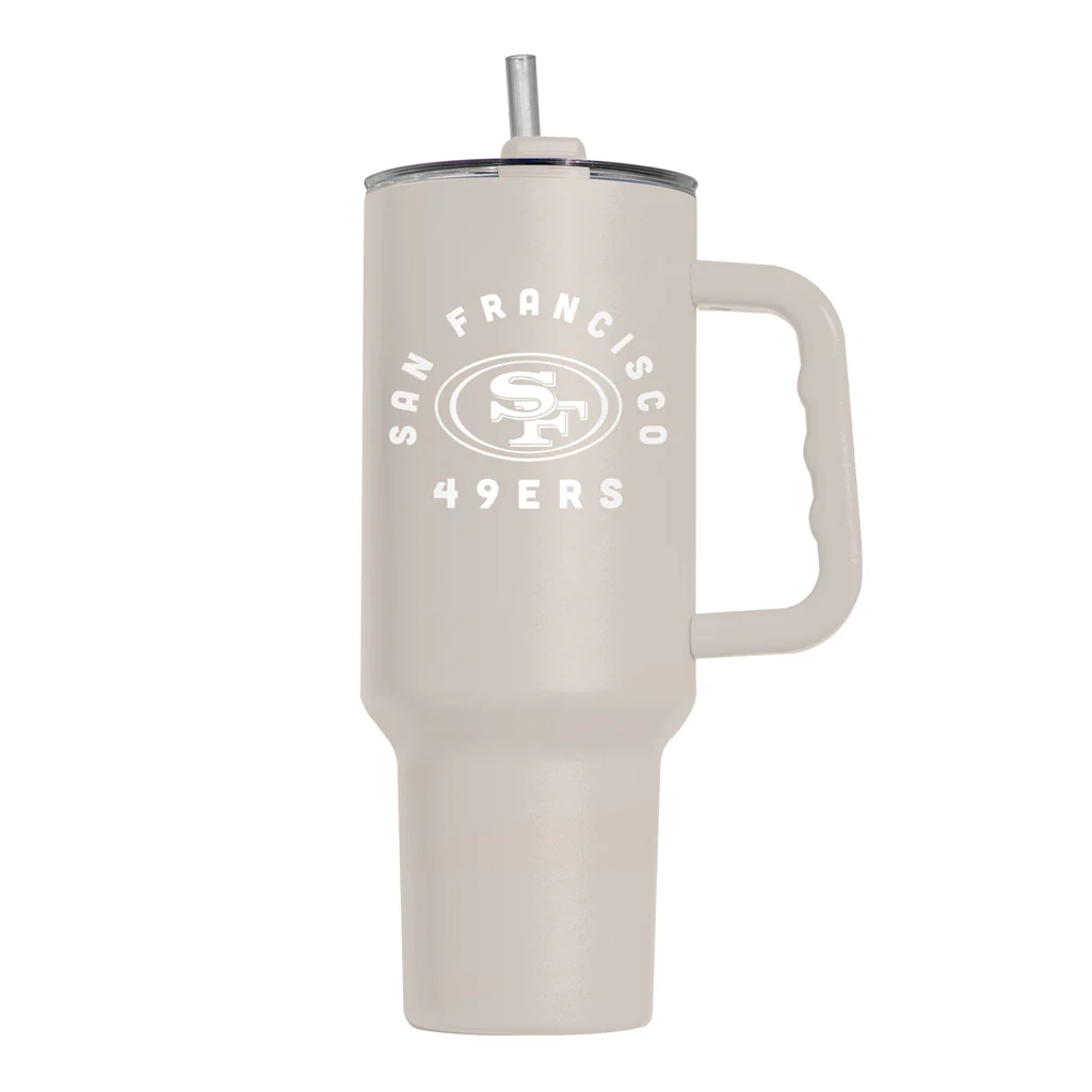 NFL San Francisco 49ers Logo Brands 40oz Sand Travel Tumbler - Image 2