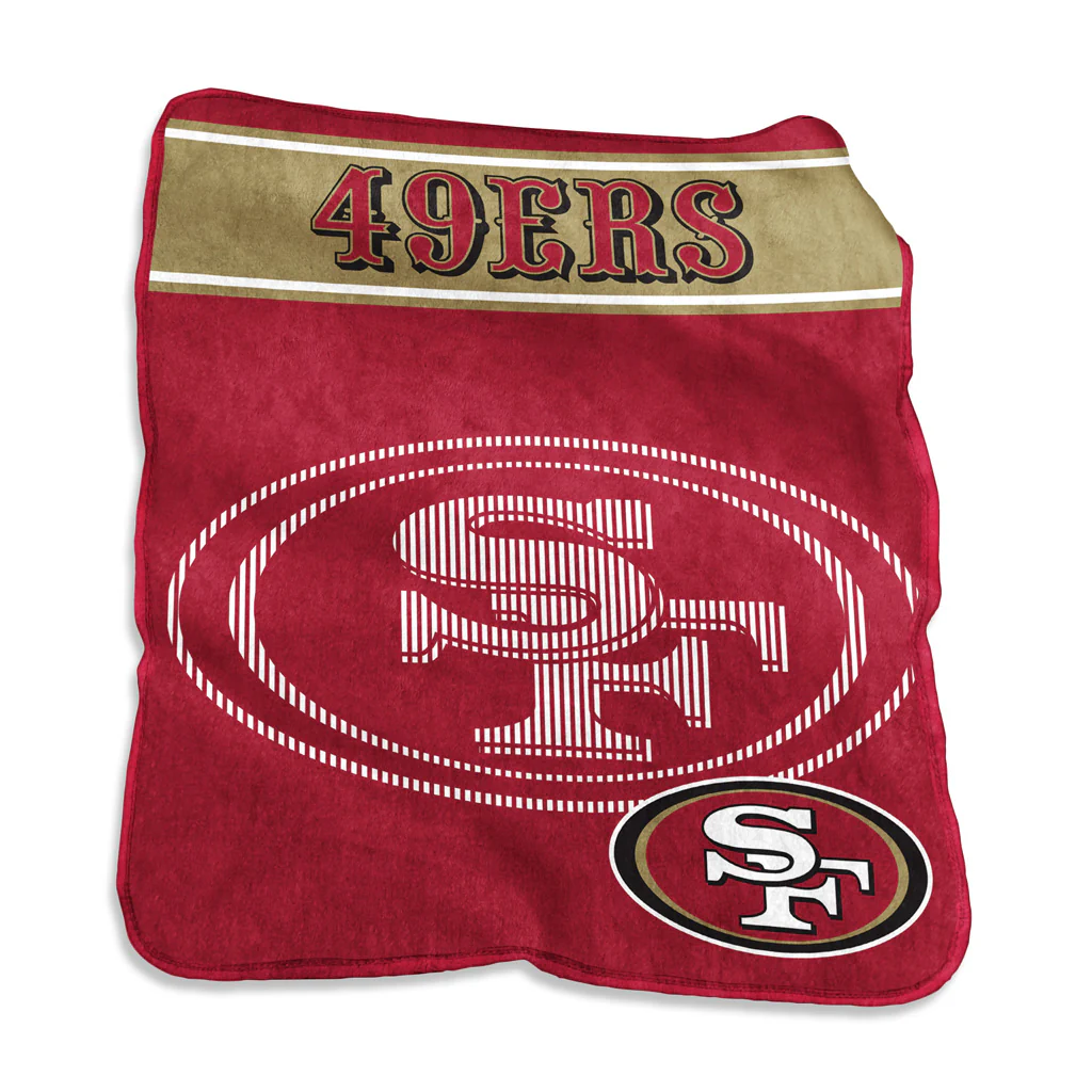 NFL San Francisco 49ers Logo Brands 60" x 80" Raschel Blanket - Red