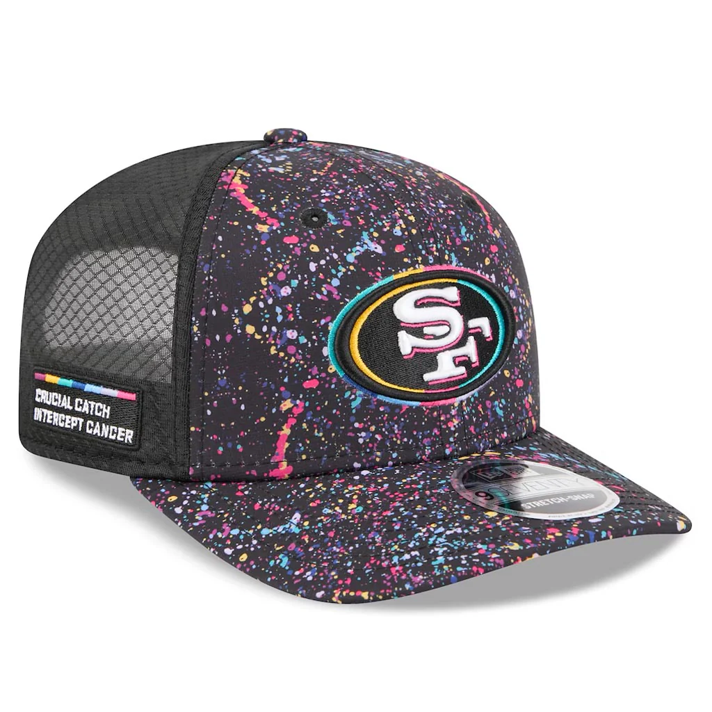 NFL San Francisco 49ers New Era 2025 Crucial Catch 9SEVENTY Stretch-Snapback Hat - Black