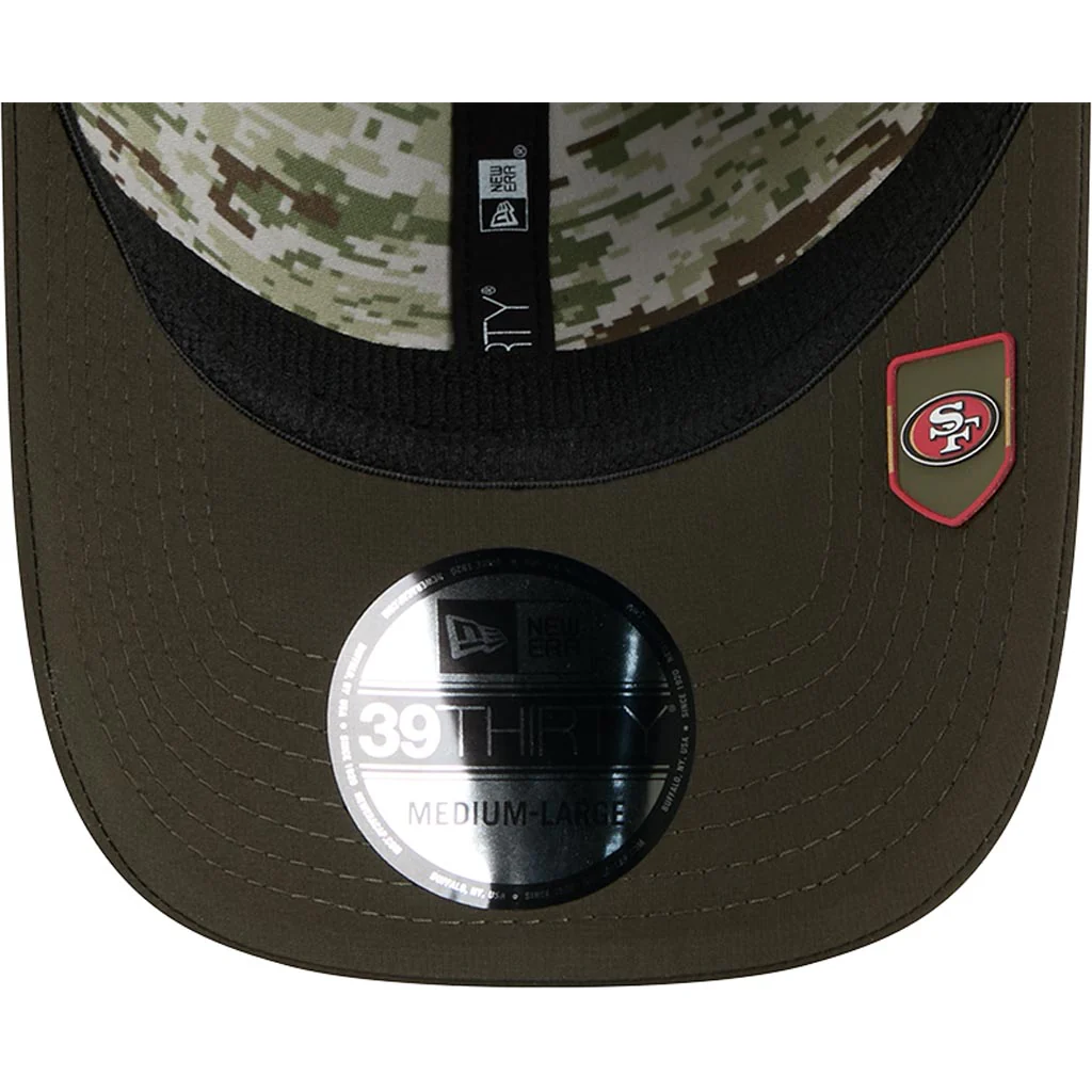 NFL San Francisco 49ers New Era 2025 Salute to Service 39THIRTY Flex Fit Hat - Green - Image 5